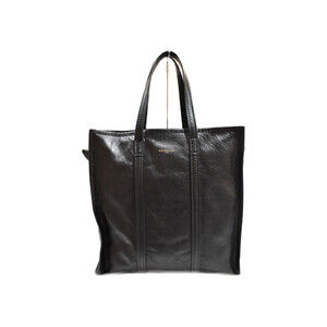 BALENCIAGA Bazaar Shopper Black Leather Tote Bag Diaper Travel